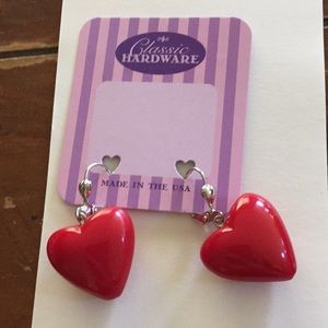 Classic Hardware red heart earrings